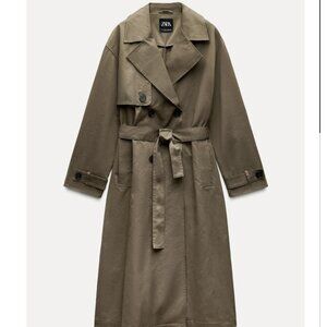 Zara Long Belted Trench Coat
